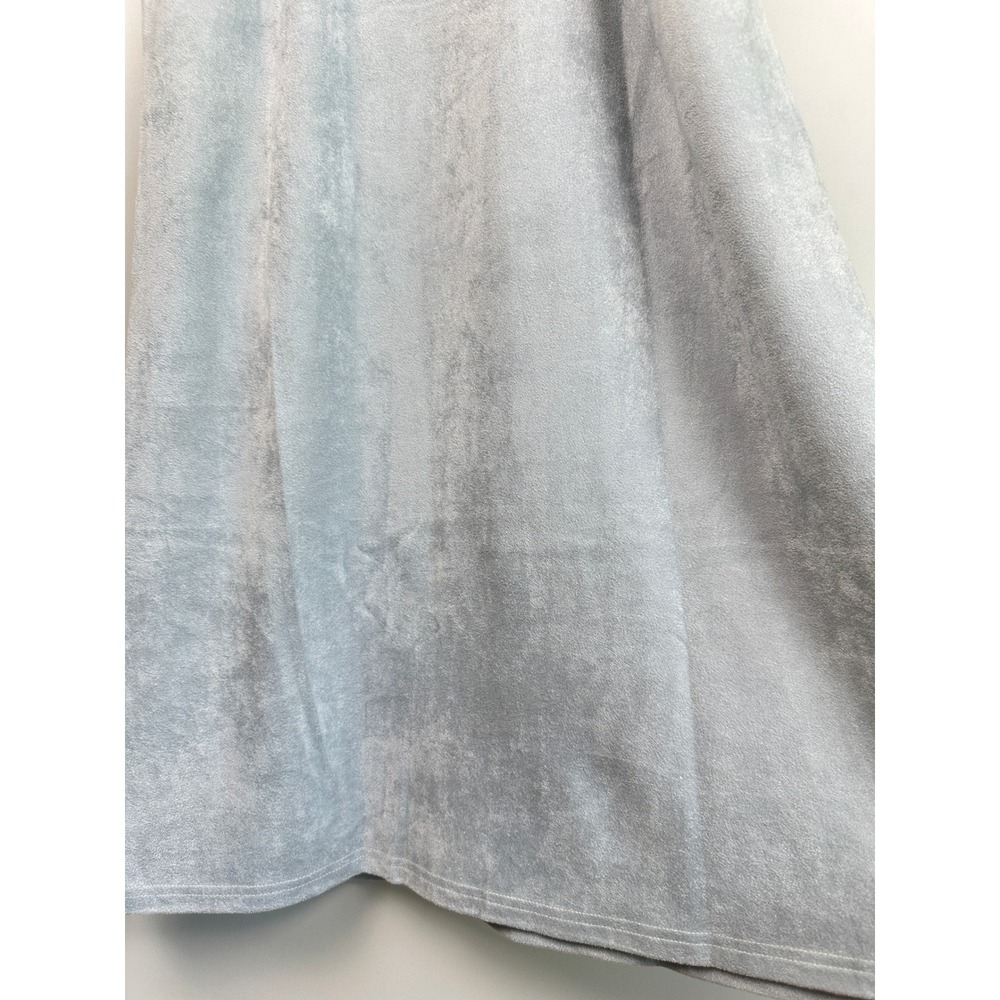 Design Lab Faux Suede Dress Blue Tie Neck Shift Minimalist Modern Chic Medium - Picture 10 of 11